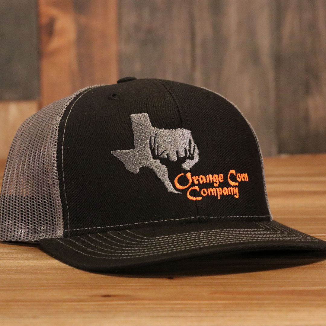 Orange Corn Company Caps - Black Charcoal