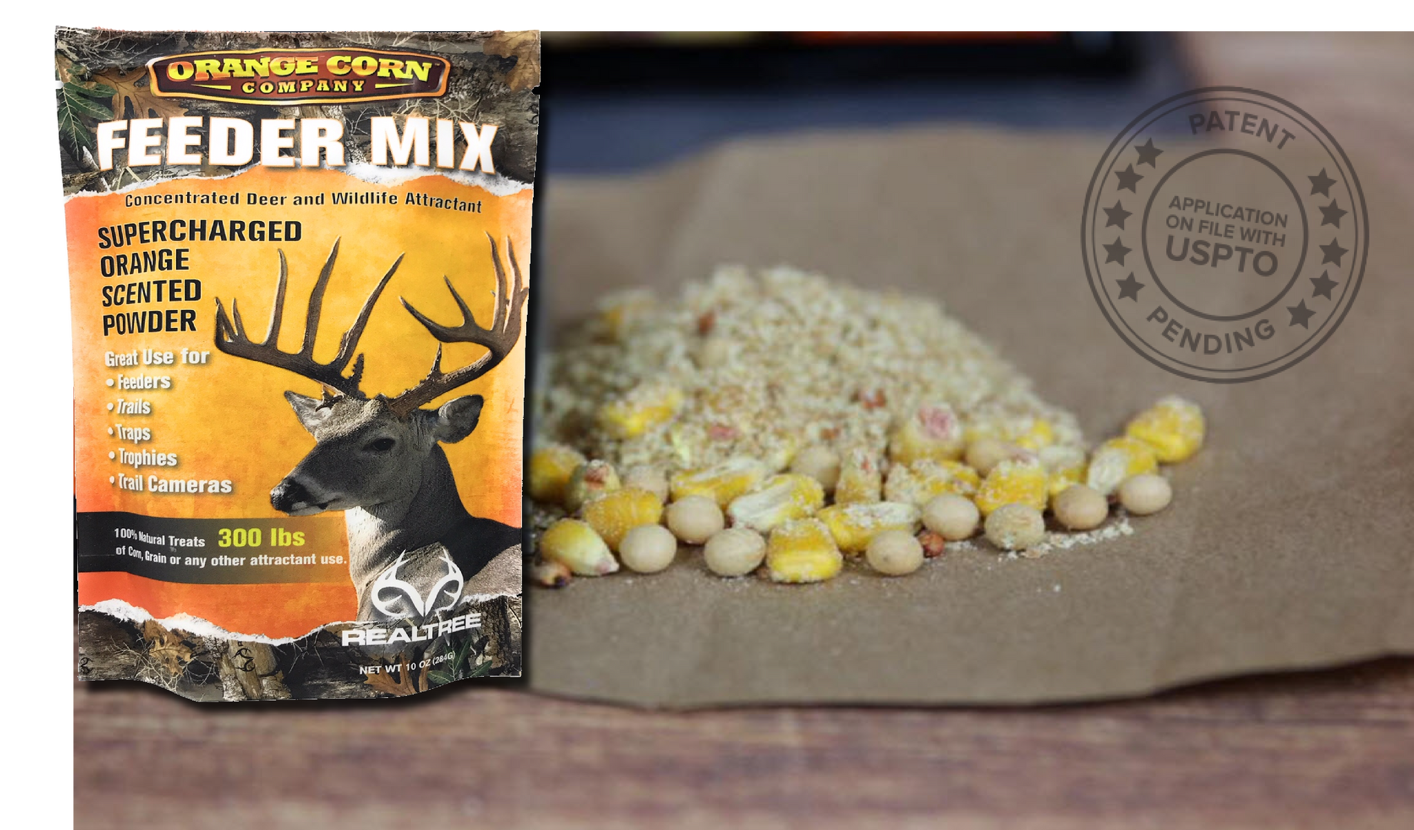 Realtree Orange Corn Feeder Mix - TREATS UP TO 300 LBS -  FREE SHIPPING AVAILABLE